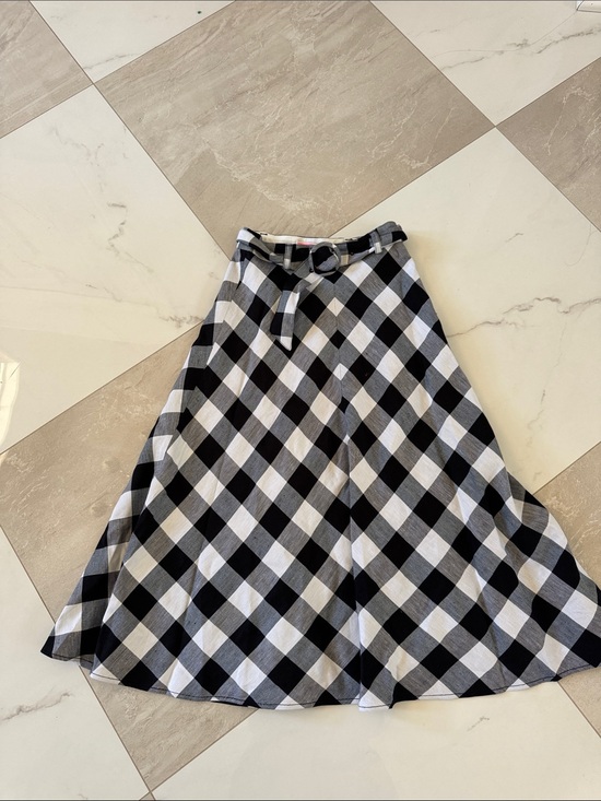 kate spade Dresses & Skirts - kate spade Black and White Gingham A-Line Skirt with Belt